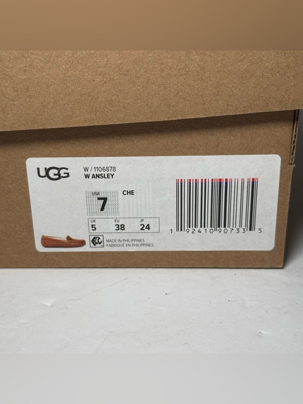 UGG Women's ANSLEY Suede Slipper Shoe CHESTNUT Brown Suede 7US New With Box - Picture 7 of 7